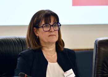 Véronique Sarselli le jour de son élection à la présidence de la Métropole de Lyon